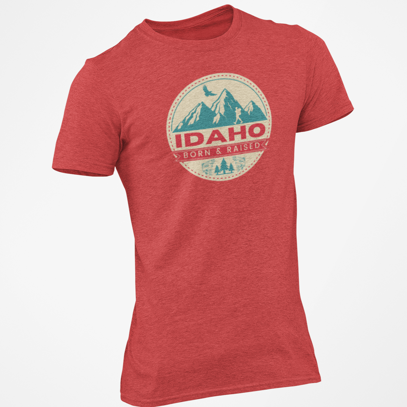 208 Supply Co Small / Heather Red Born & Raised Unisex Tee