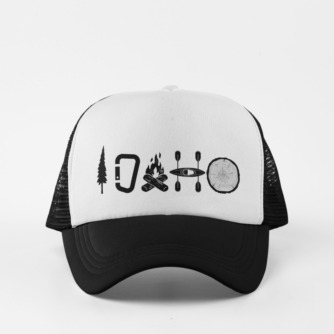 208 Supply Co Hat Black/White Outdoor Idaho Foam Trucker Hat