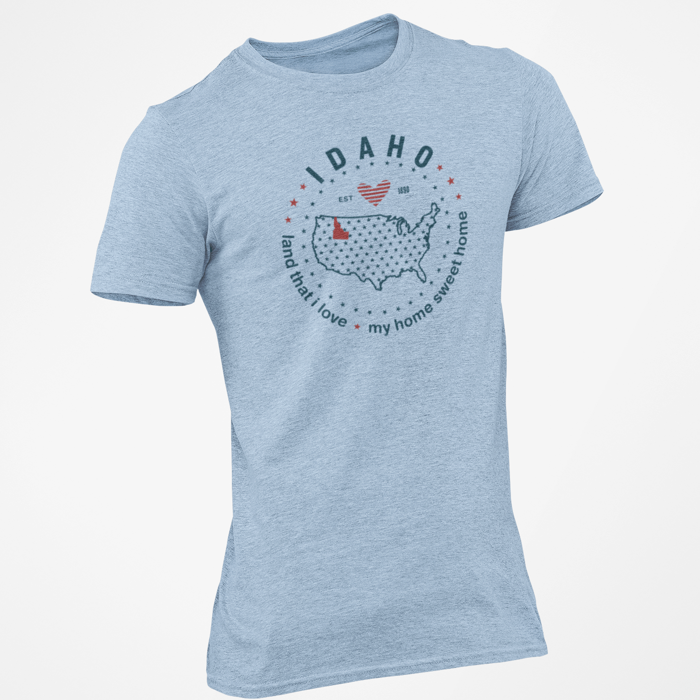 208 Supply Co Small / Heather Columbia Blue Home Sweet Home Unisex Tee