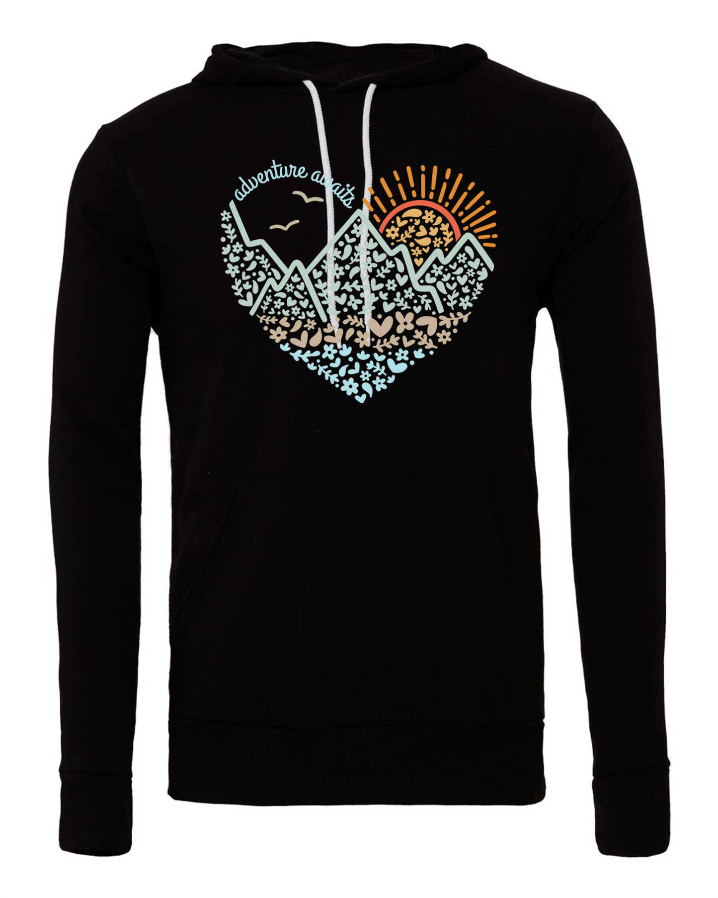 208 Supply Co Hoodie S / Black Adventure Awaits Heart- Hoodie