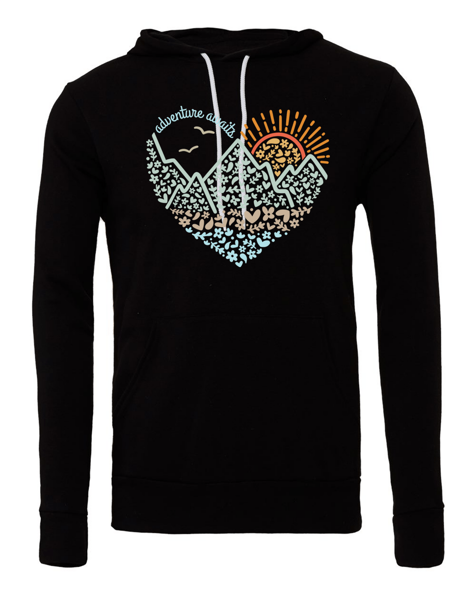 208 Supply Co Hoodie S / Black Adventure Awaits Heart- Hoodie