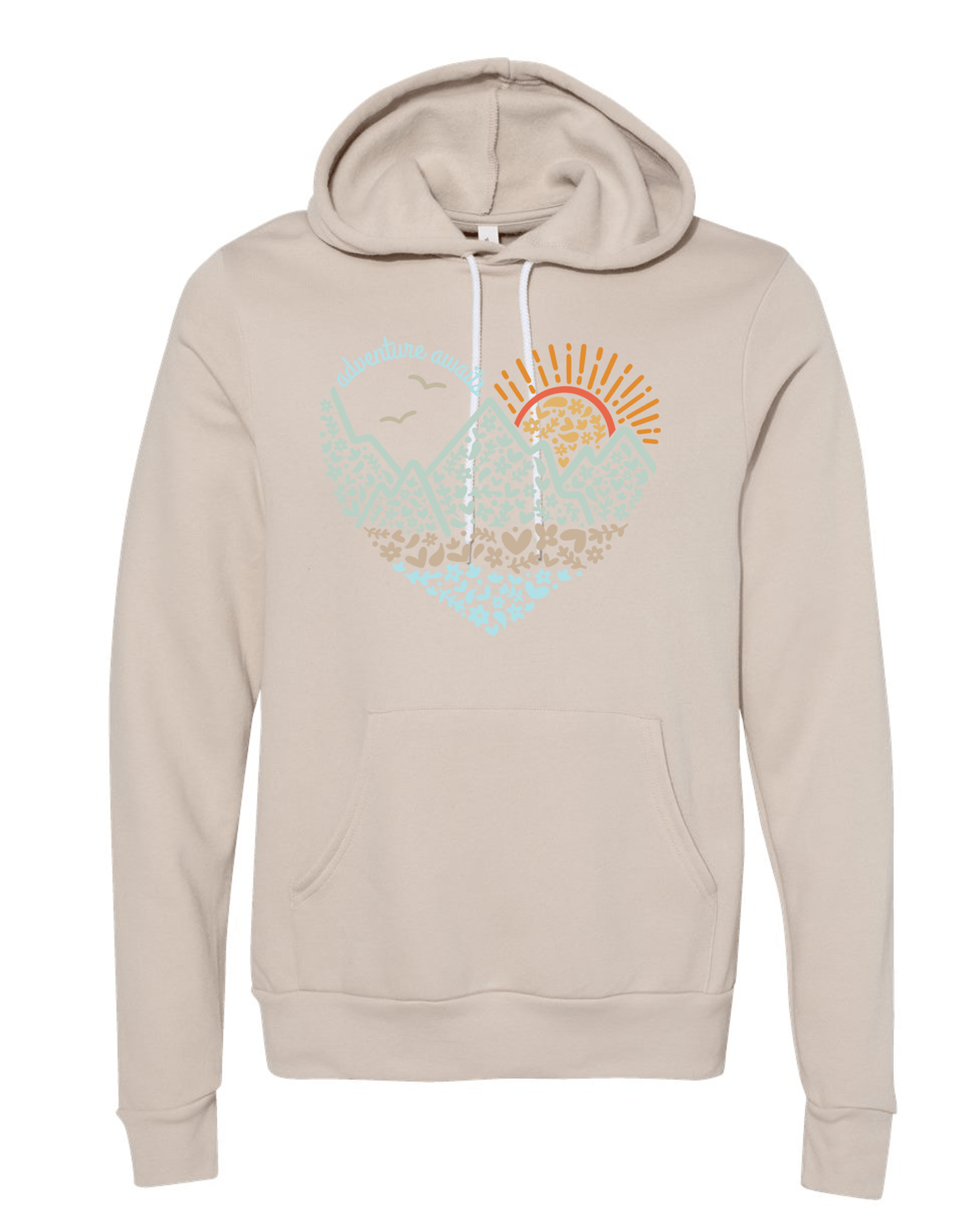 208 Supply Co Hoodie S / Heather Dust Adventure Awaits Heart- Hoodie