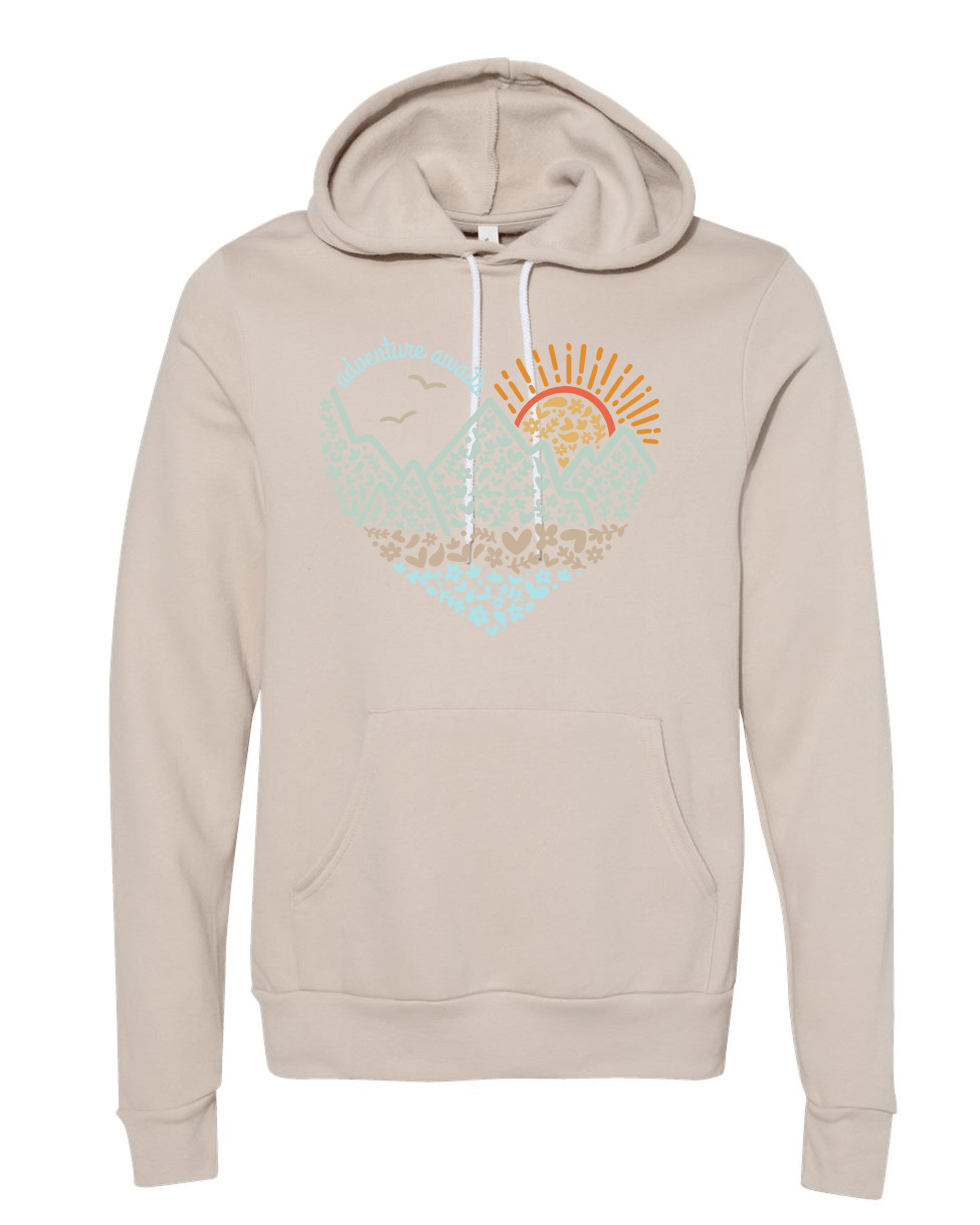 208 Supply Co Hoodie S / Heather Dust Adventure Awaits Heart- Hoodie