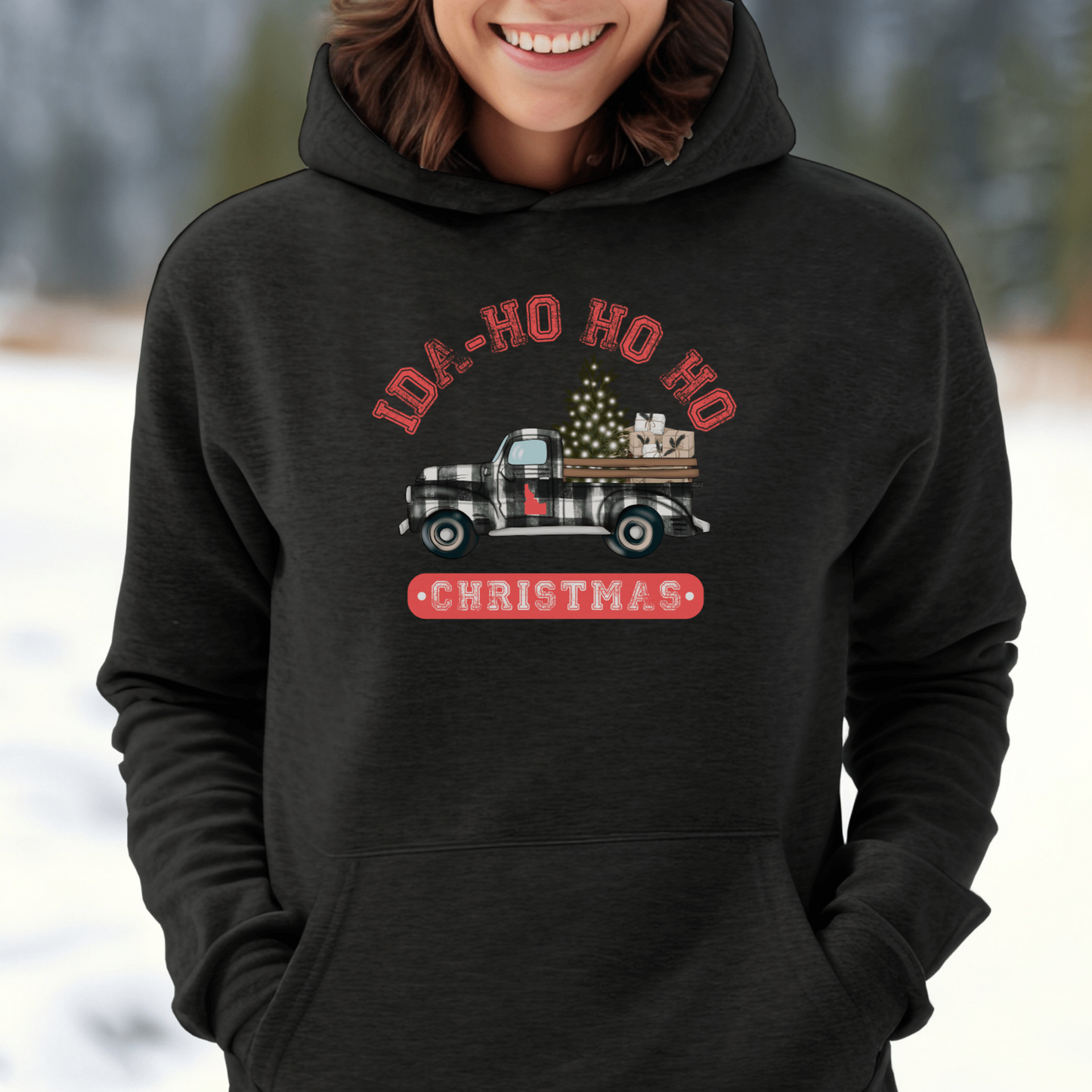 208 Supply Co Hoodie Small / Black Plaid Idaho Christmas Unisex Midweight Hoodie