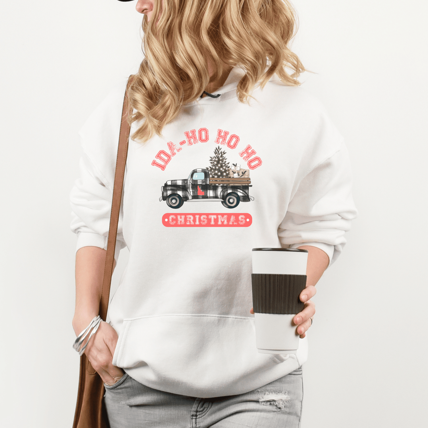 208 Supply Co Hoodie Small / White Plaid Idaho Christmas Unisex Midweight Hoodie