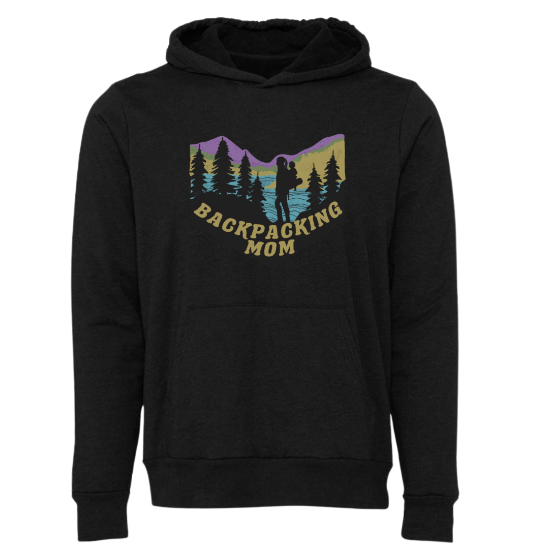 208 Supply Co Hoodies Small / Heather Black Backpacking Mom Unisex Midweight Hoodie