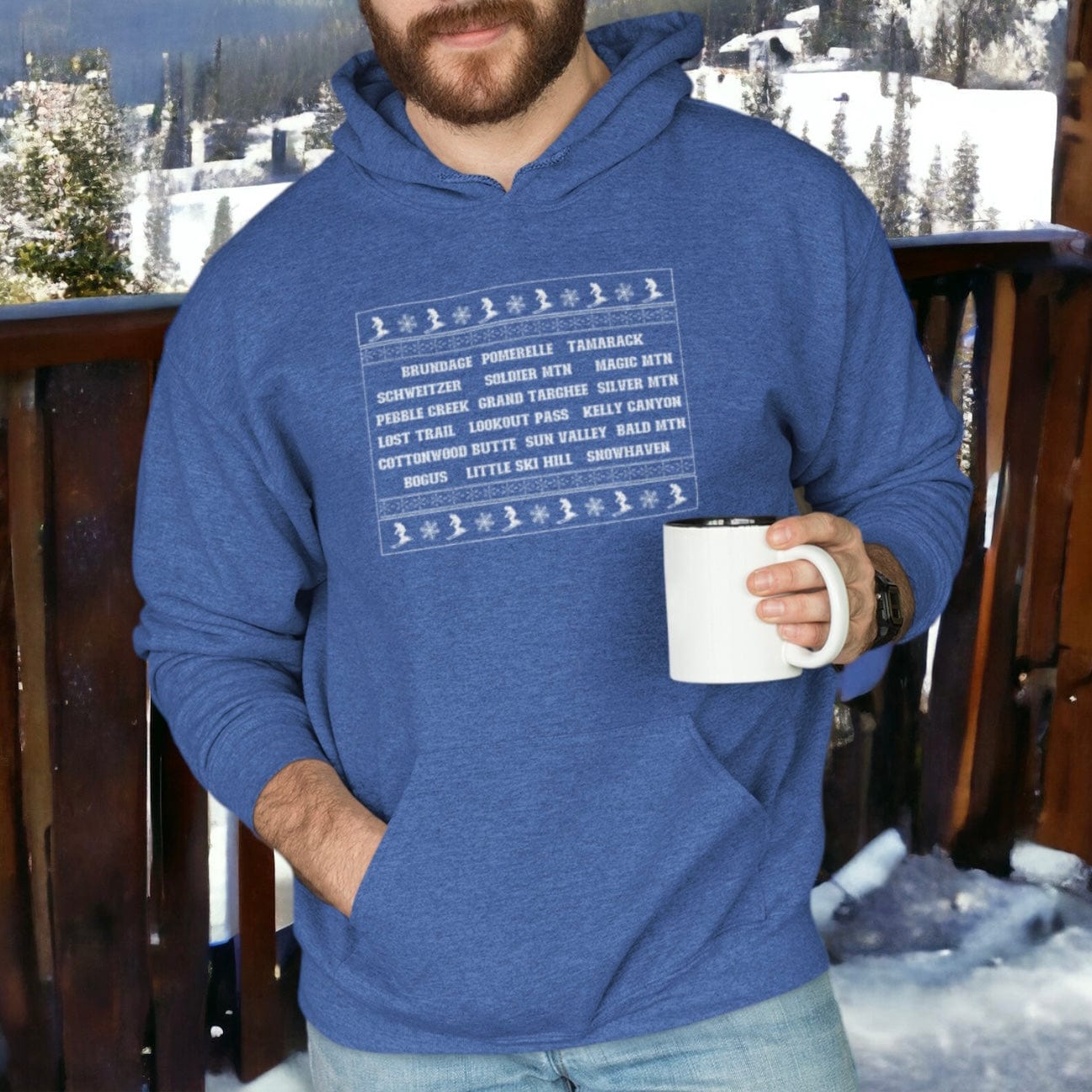 208 Supply Co Tees Ski Resorts Of Idaho Unisex Midweight Hoodie