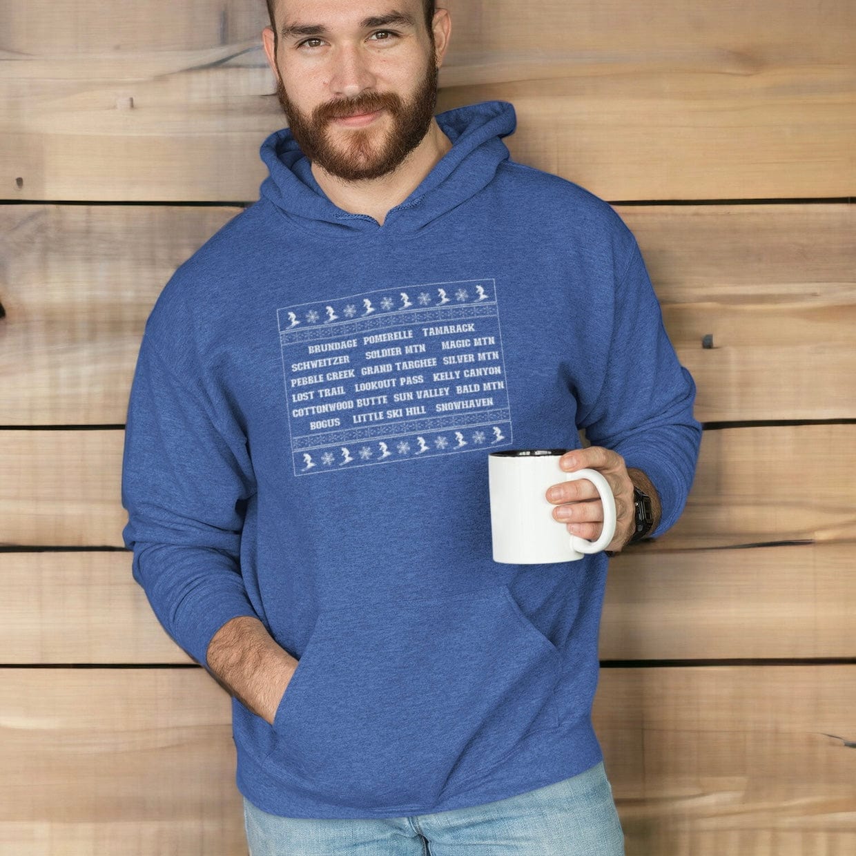 208 Supply Co Tees Ski Resorts Of Idaho Unisex Midweight Hoodie