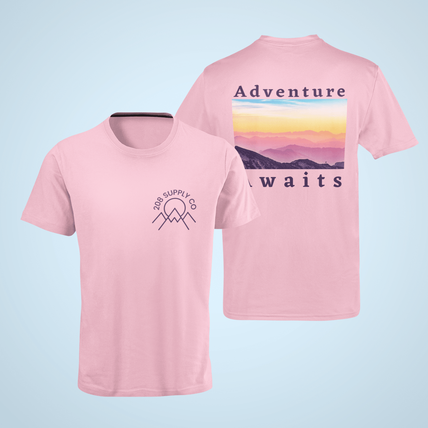 208 Supply Co Bubblegum / Small Adventure Awaits Unisex Tee