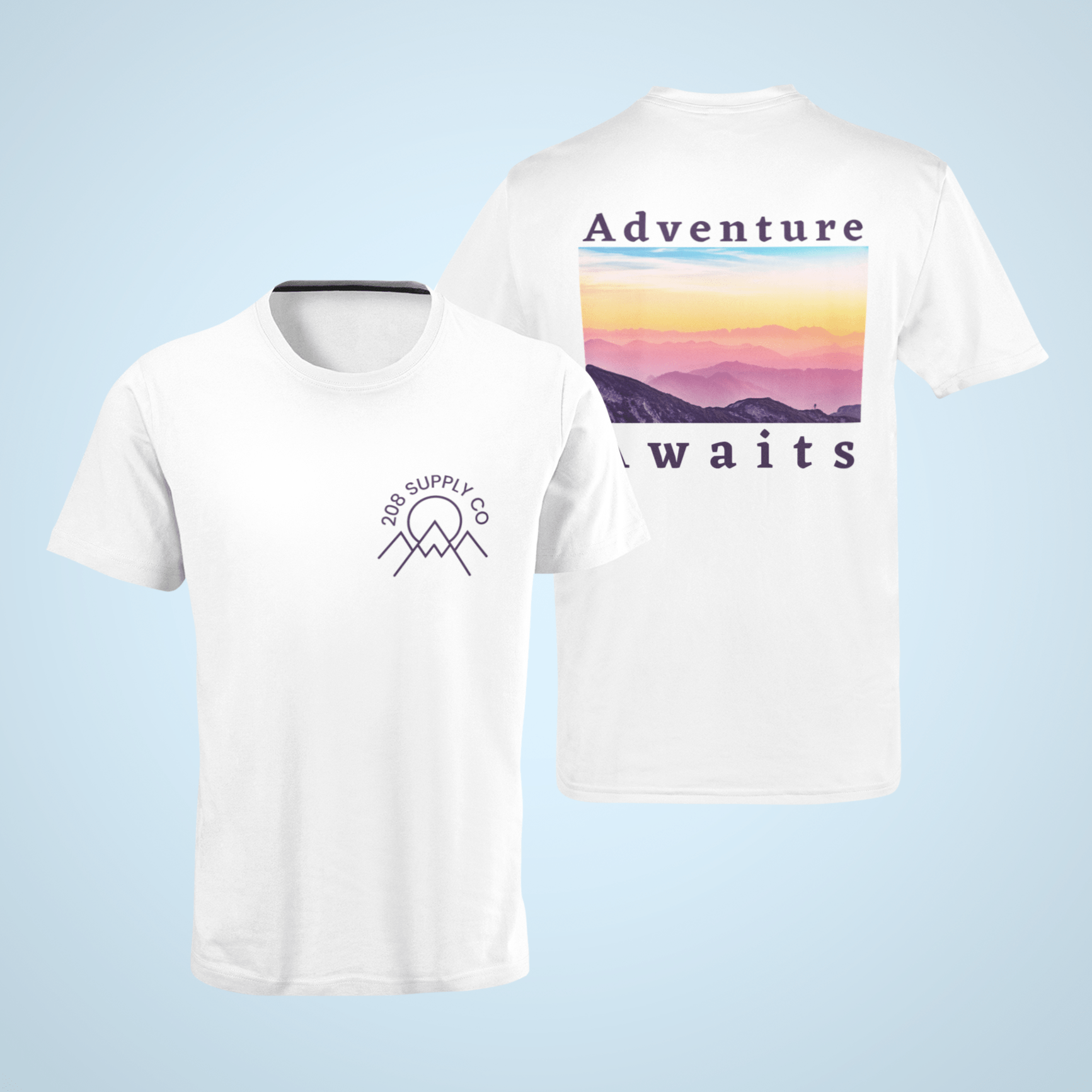 208 Supply Co White / Small Adventure Awaits Unisex Tee