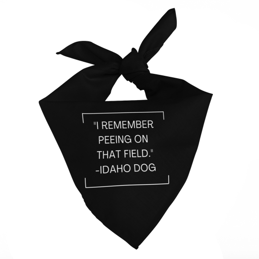 208 Supply Co Animals & Pet Supplies Black I Remember Peeing On That Field Bandana