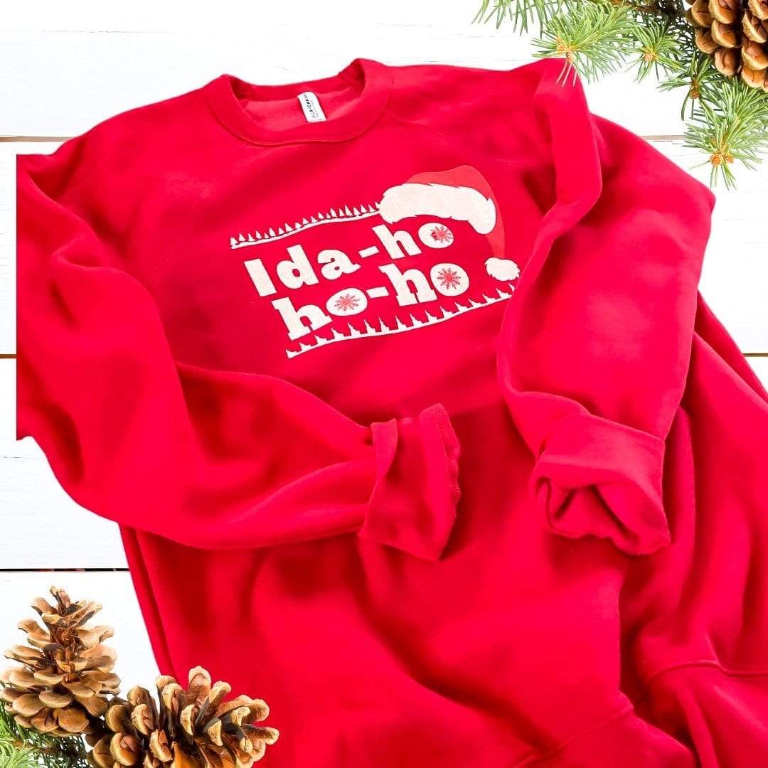 208 Supply Co crewneck sweatshirt Small / Red Ida-Ho-Ho-Ho Unisex Crewneck Sweatshirt
