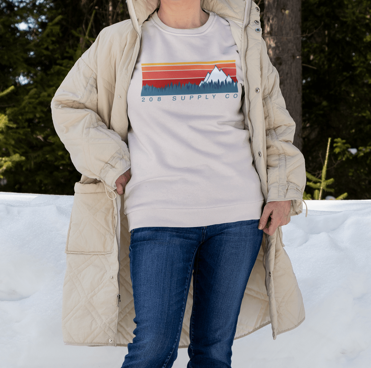 208 Supply Co crewneck sweatshirt That Sun Valley Feeling Unisex Crewneck Sweatshirt