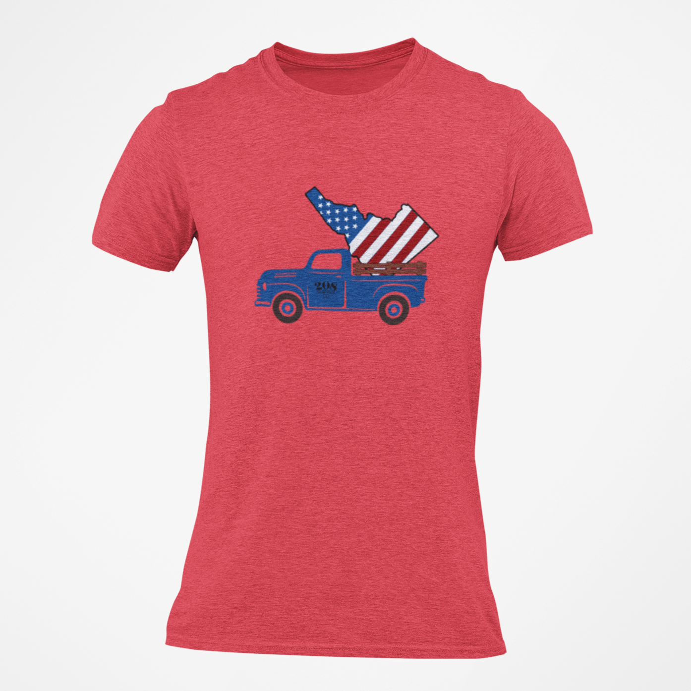 208 Supply Co YS / Heather Red Home Of The Brave Youth Tshirt
