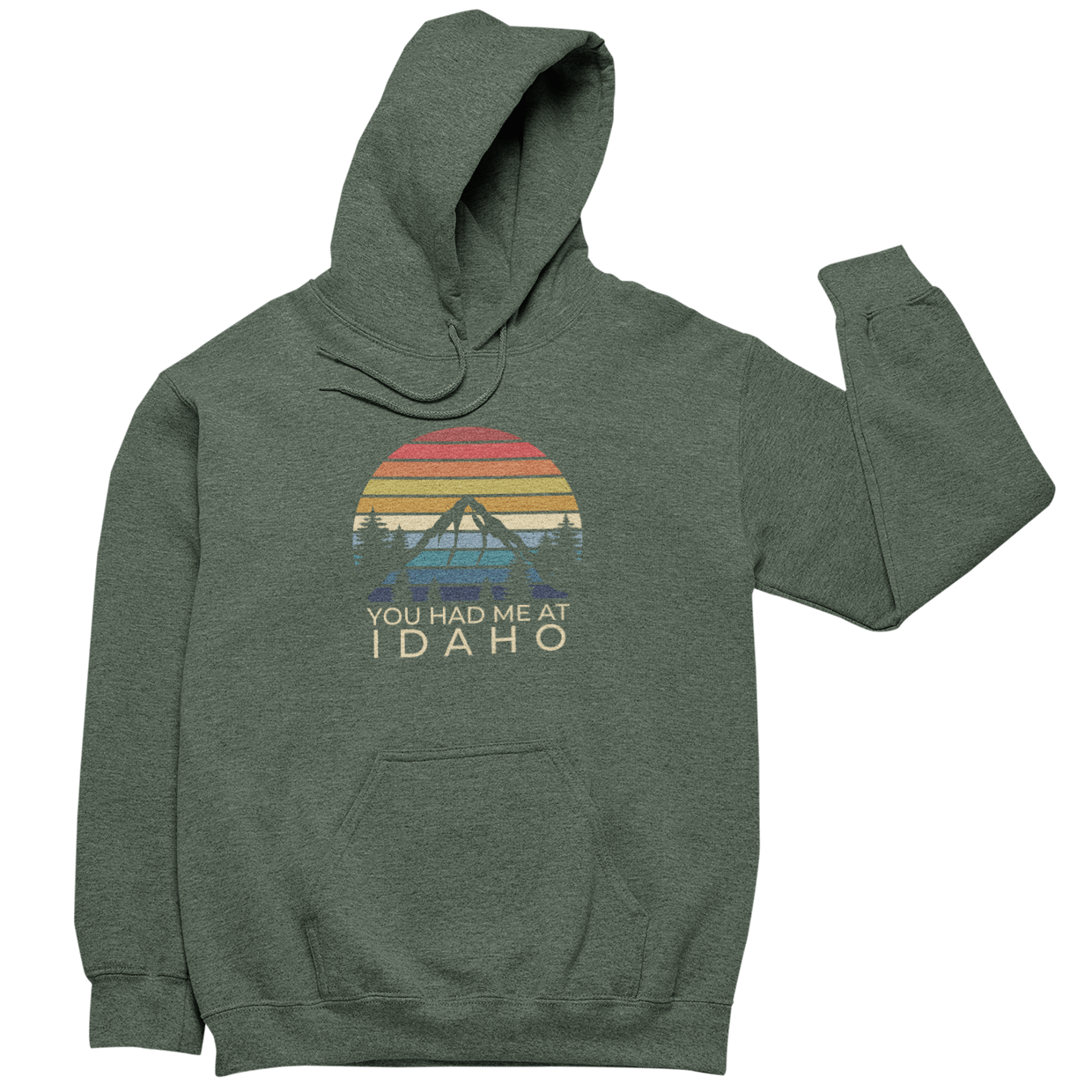 208 Supply Co Hoodies Small / Heather Forest Fall Stripes Unisex Midweight Hoodie