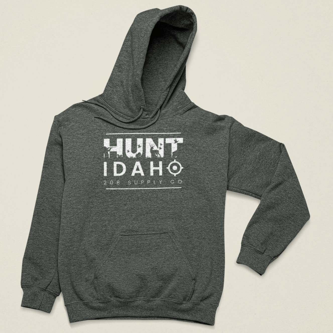 208 Supply Co Hoodies Small / Dark Grey Heather Hunt Idaho Unisex Midweight Hoodie