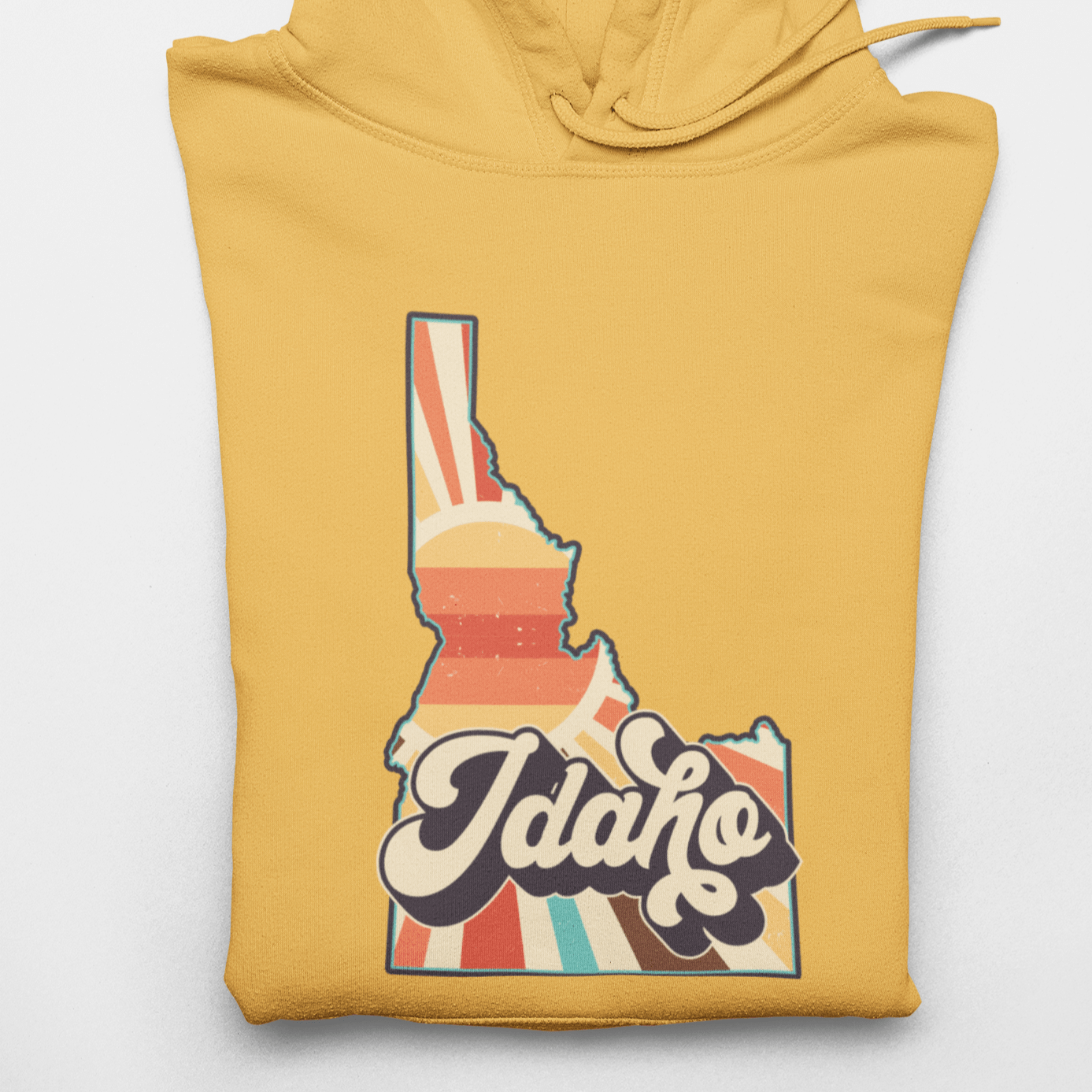 208 Supply Co Hoodies Small / Heather Mustard Retro Idaho Unisex Midweight Hoodie
