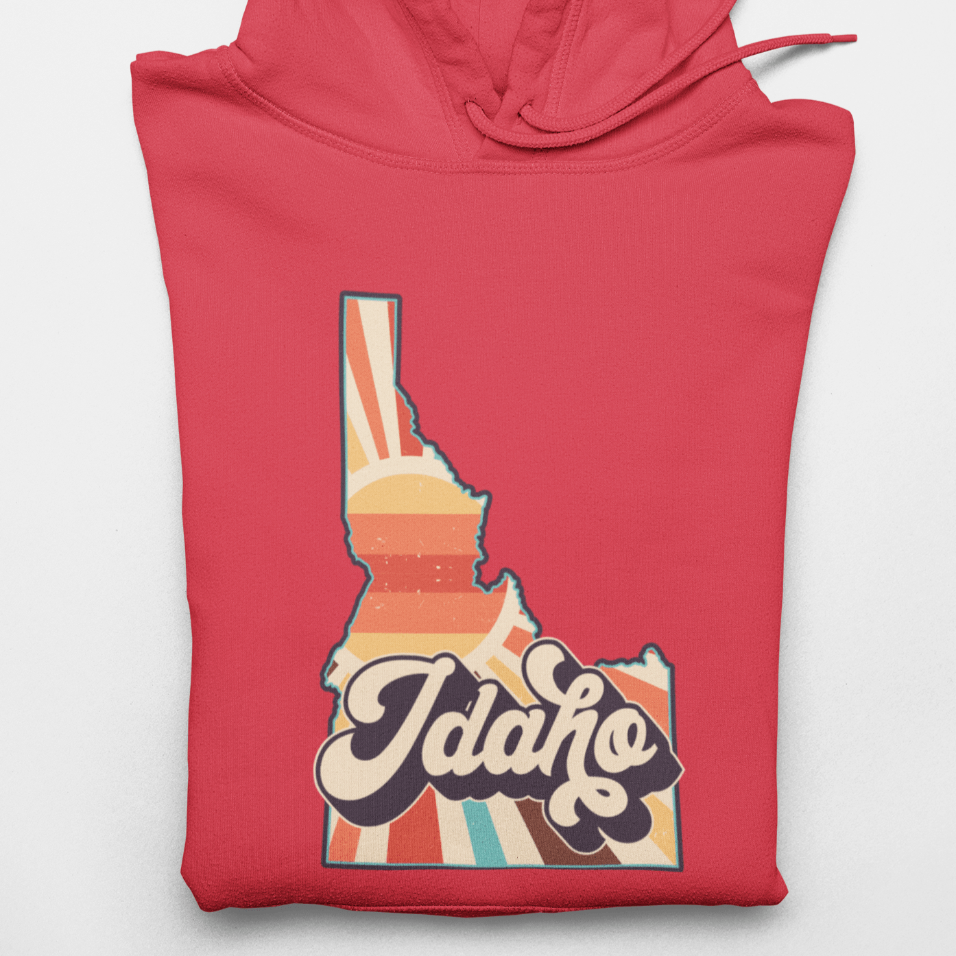 208 Supply Co Hoodies Small / Heather Red Retro Idaho Unisex Midweight Hoodie