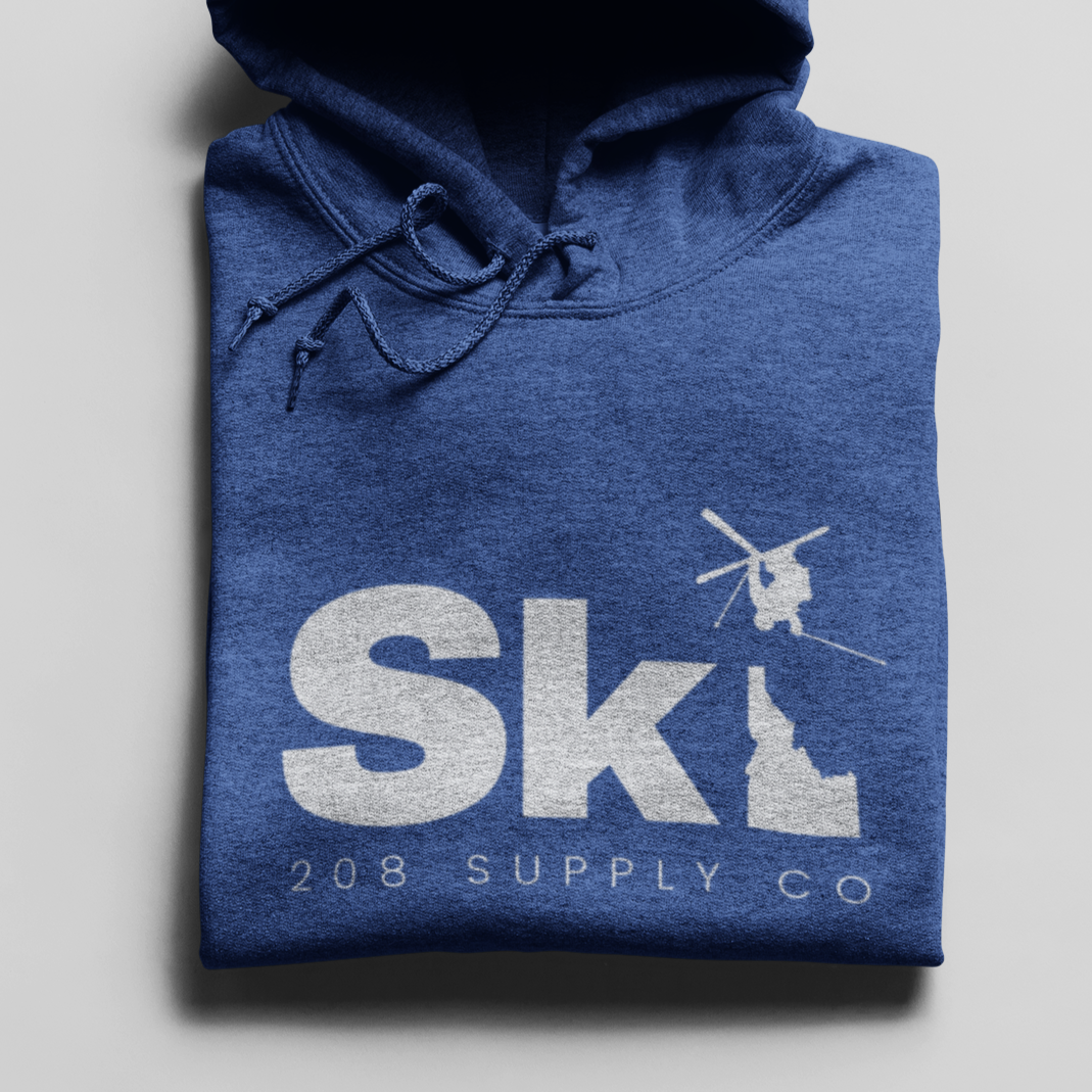 208 Supply Co Small / Heather True Royal Idaho Ski Bum Midweight Hoodie