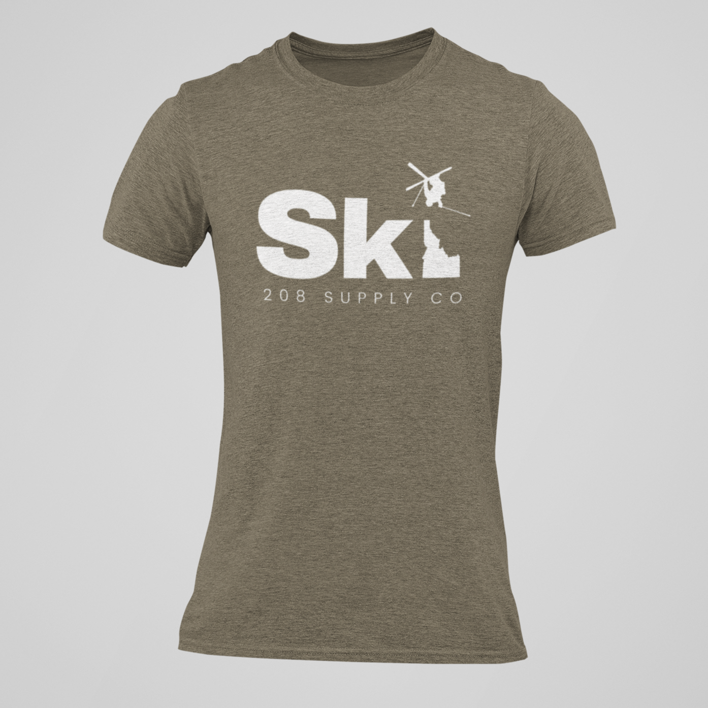 208 Supply Co Small / Heather Olive Idaho Ski Bum Unisex Tee