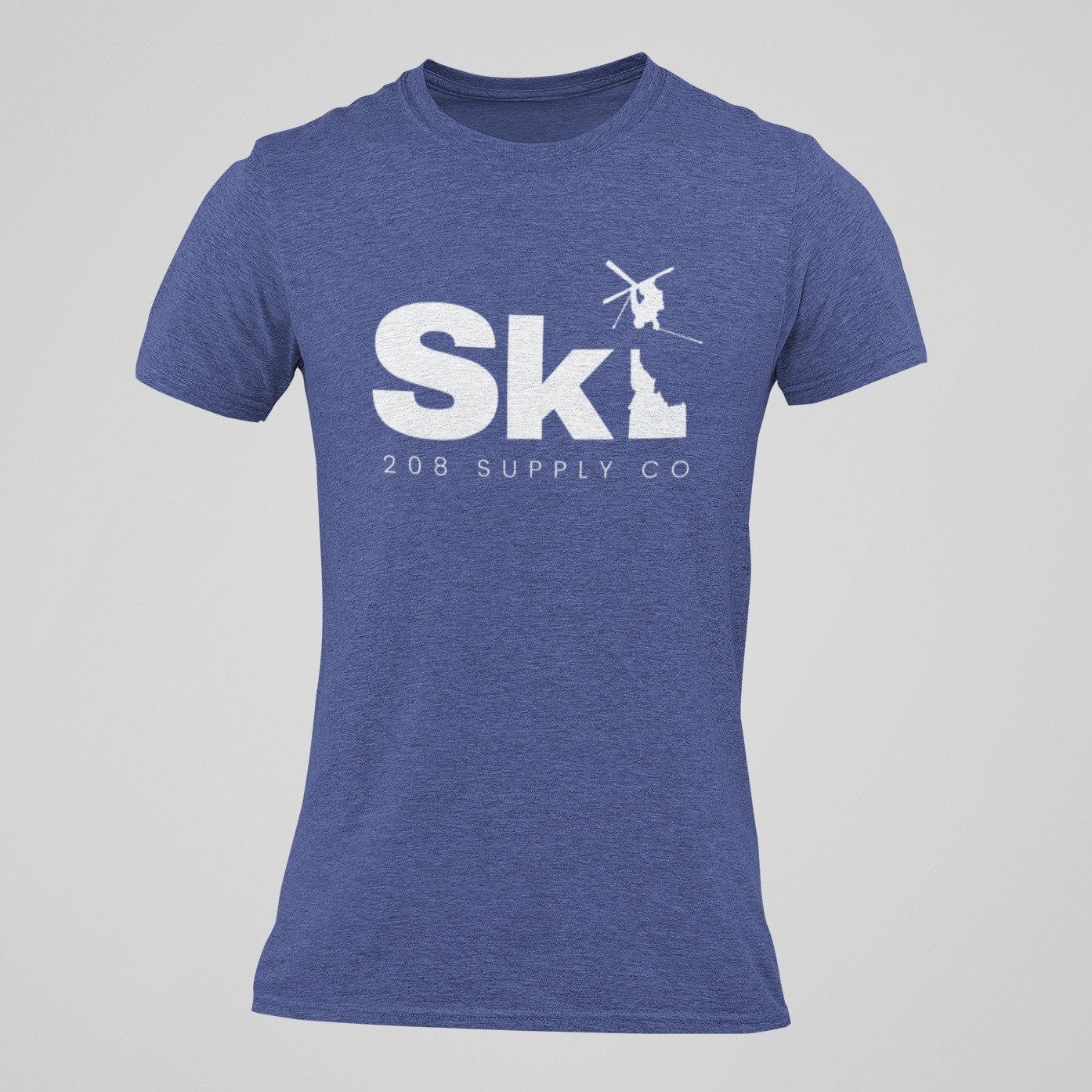 208 Supply Co Small / Heather True Royal Idaho Ski Bum Unisex Tee