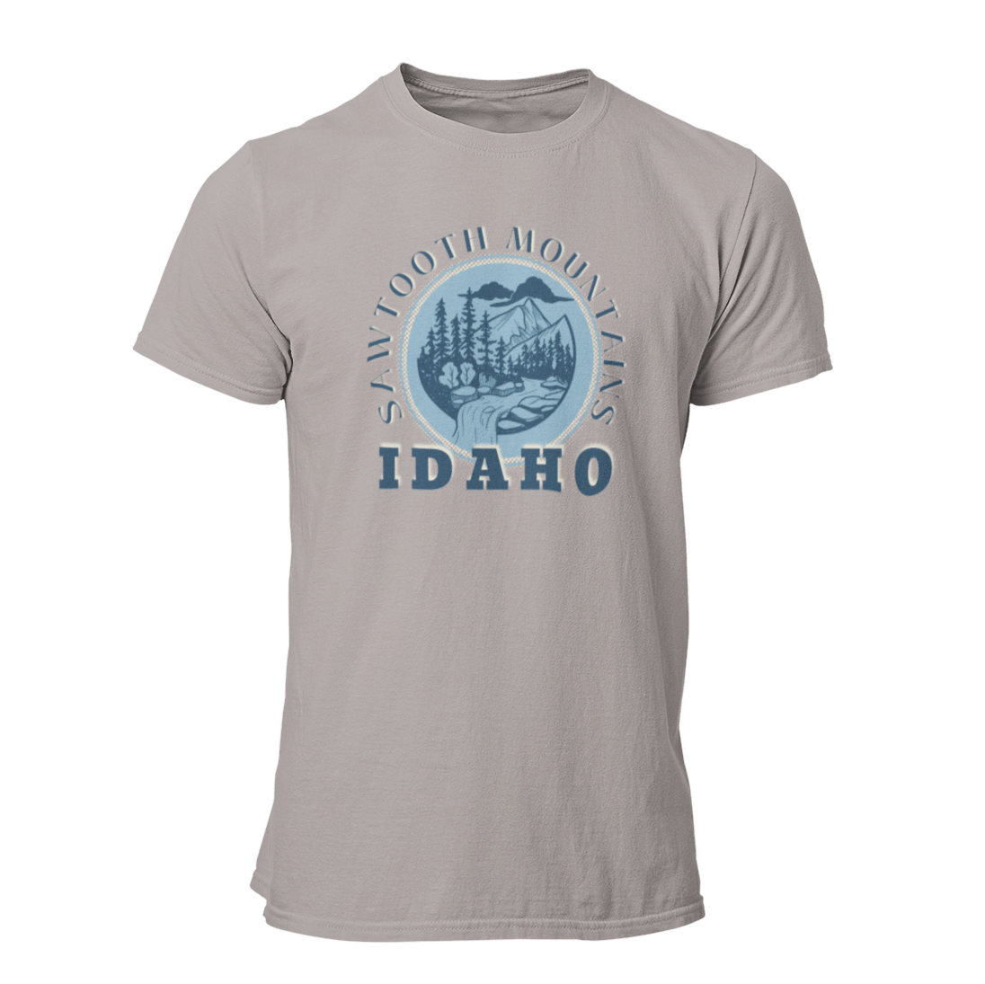 208 Supply Co Small / Heather Stone Sawtooth Mountains Unisex Tee