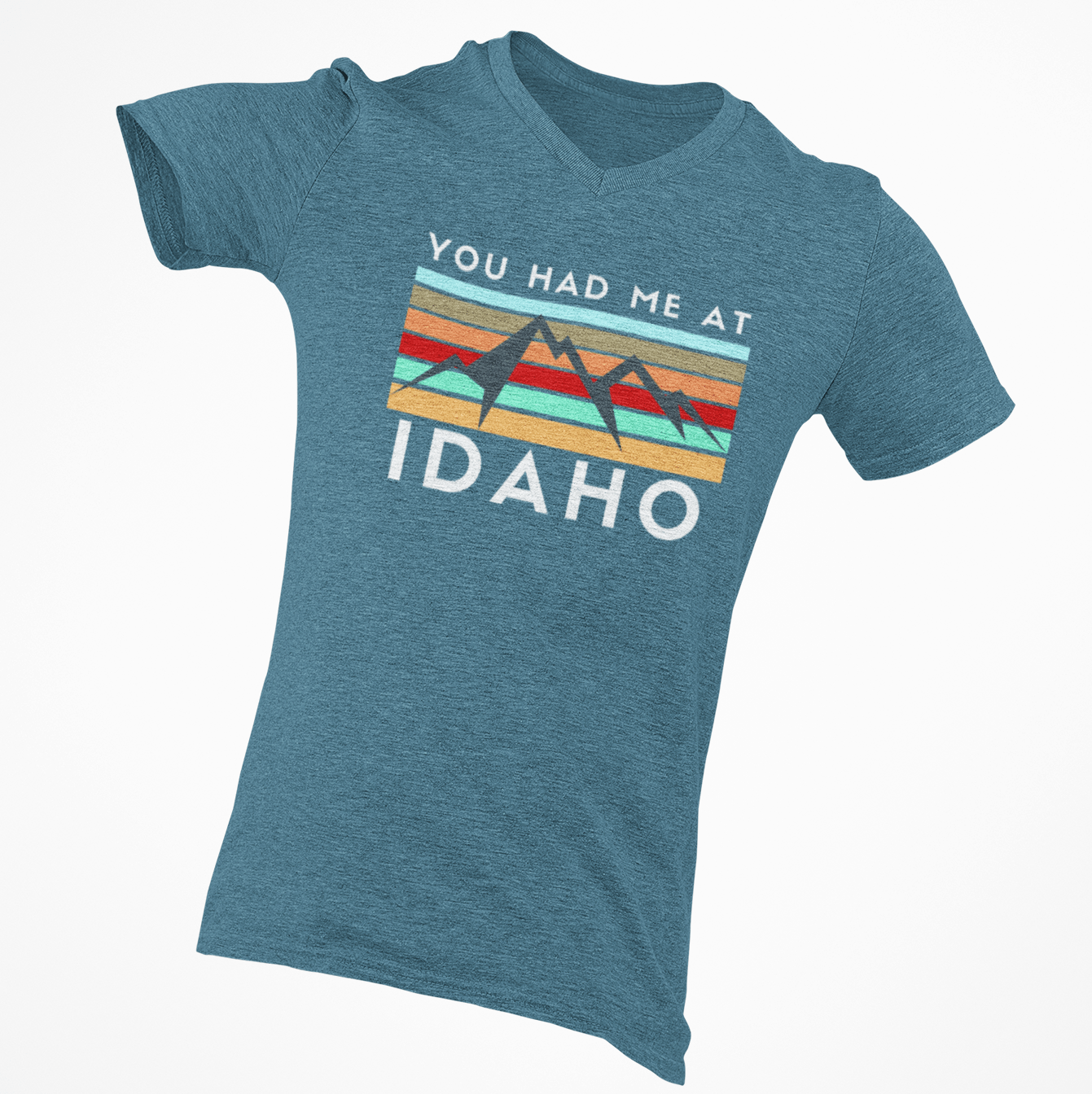208 Supply Co Small / Heather Deep Teal You Had Me At Idaho Unisex V-Neck Tee