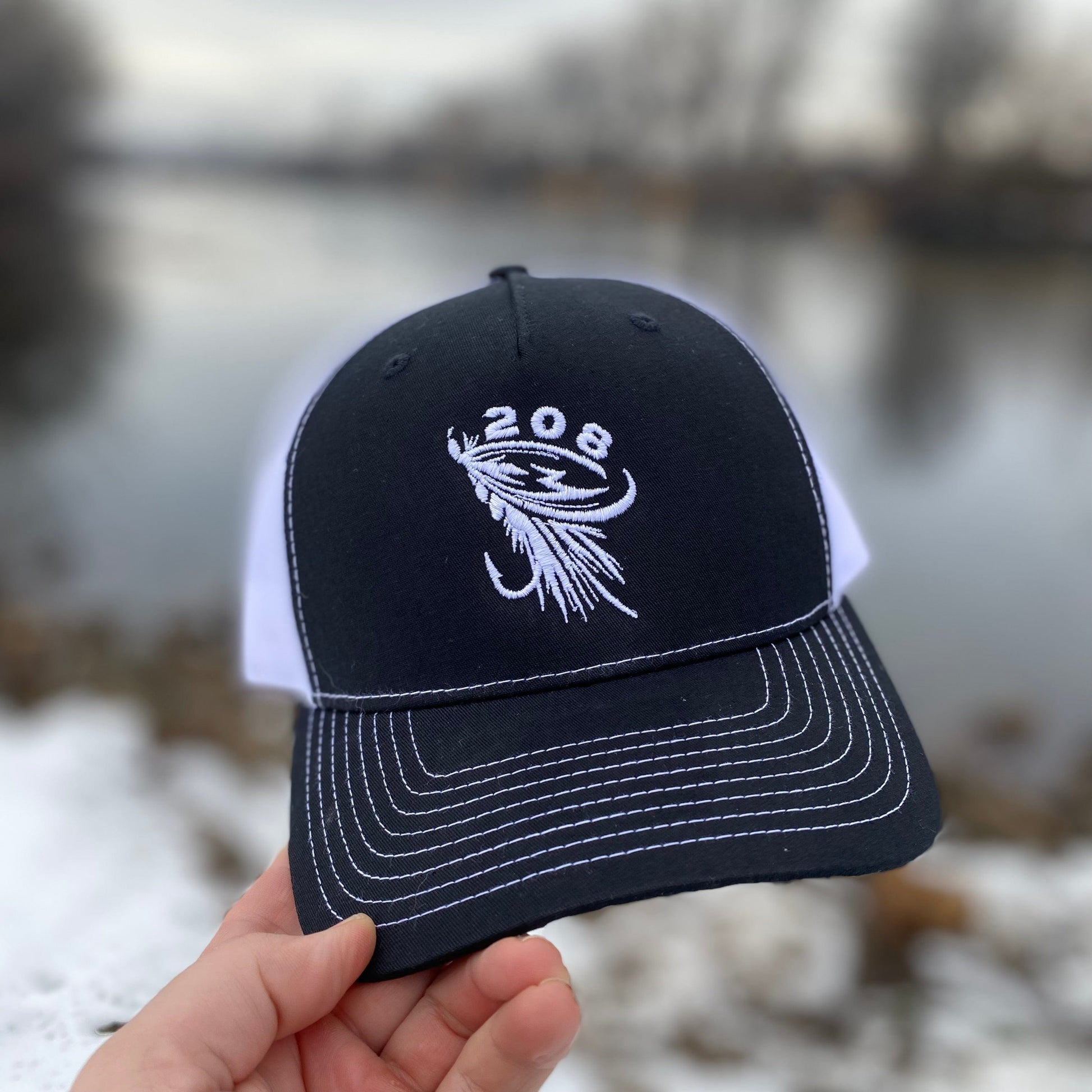 208 Supply Co Hat Black/White Fly Fish Hat