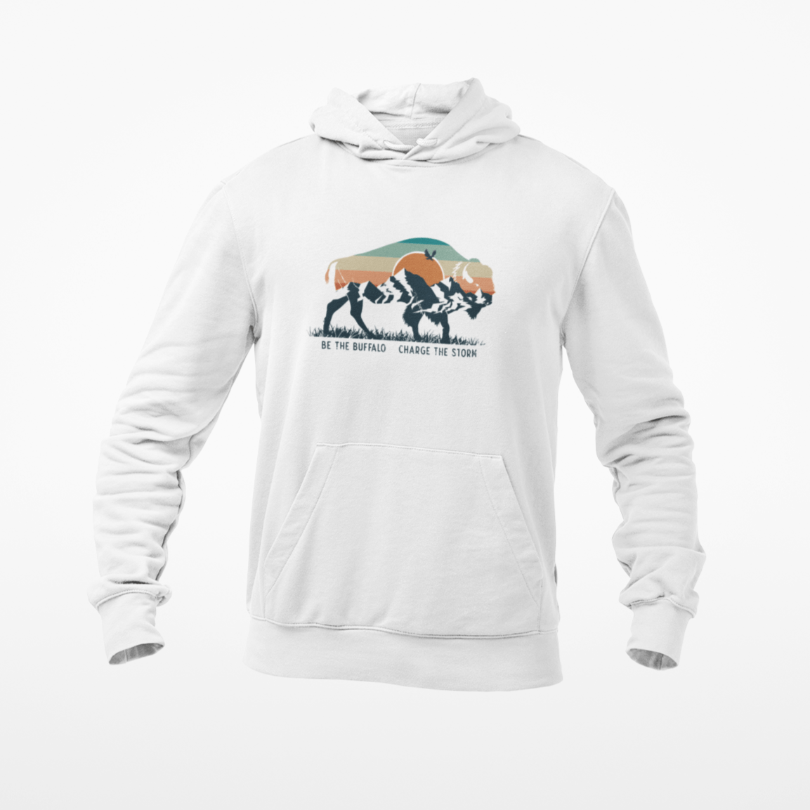 208 Supply Co Hoodies Small / White Be The Buffalo Unisex Midweight Hoodie