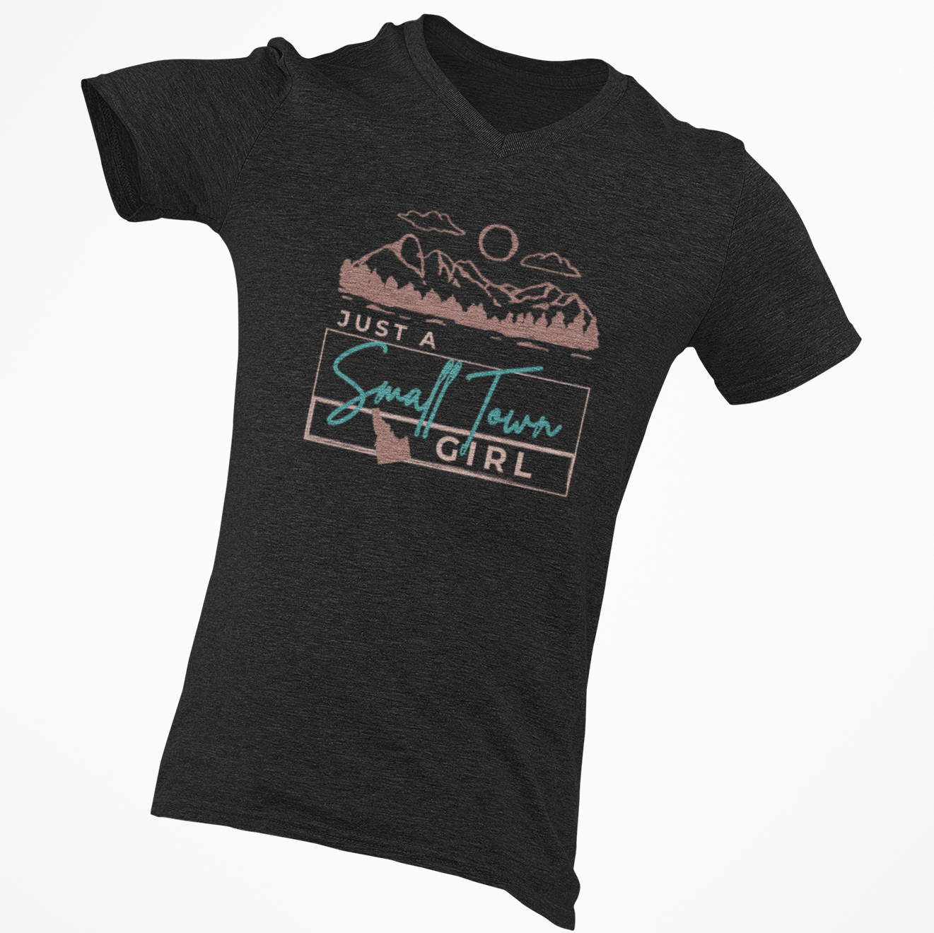 208 Supply Co Small / Black Heather Small Town Girl Unisex V-Neck Tee