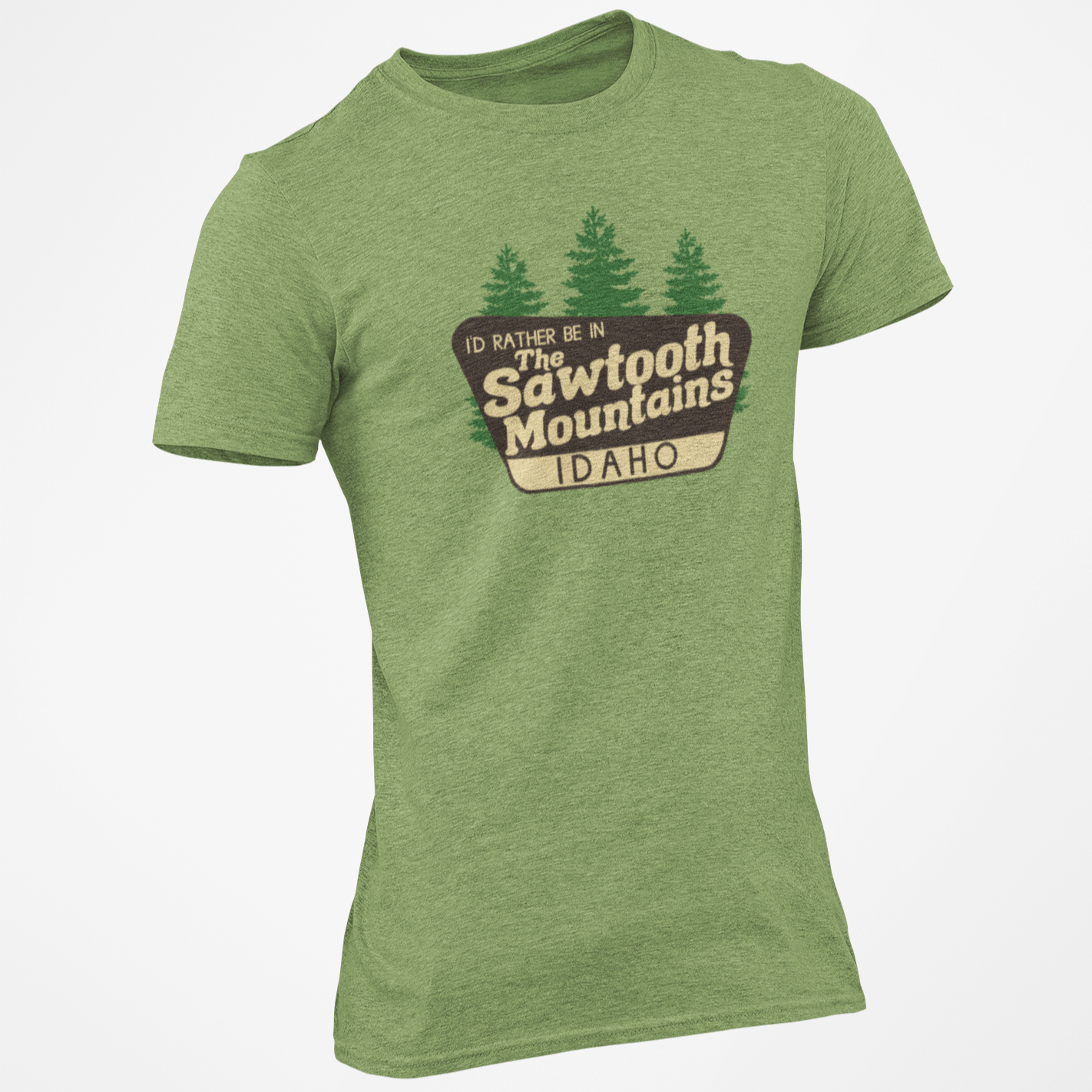 208 Supply Co T-shirt Small / Heather Green Sawtooth National Park Unisex Tee